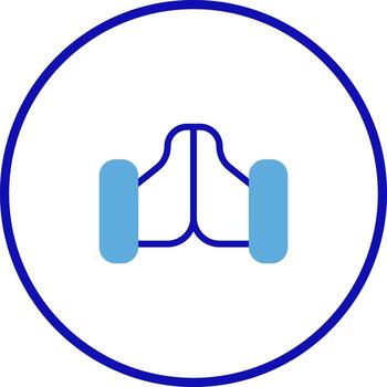 Simple go kart icon showcasing speed racing in outline within circle representing movement and activity vector