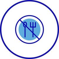 No food or drinks icon symbol representing restrictions regulations and dietary consideration with circular background design for websites vector