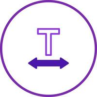 T letter adjustment icon representing text width modification in design editing tools for presentation template vector