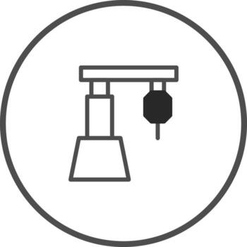 ilustración de un robótico brazo dentro circulo representando tecnología y automatización para industria y producción vector