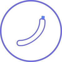 Minimalist banana icon design in blue circle shape showcasing fruit simplicity in clean illustration style vector