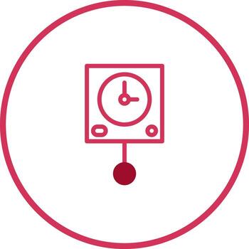 Simple icon design representing a clock with pendulum inside a circular frame perfect for websites vector
