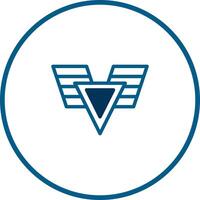 Geometric symbol with wings inside a circle design for aviation or transport themes vector