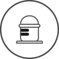 Simple cartoon style icon of a silo design illustration on white background inside a circle vector