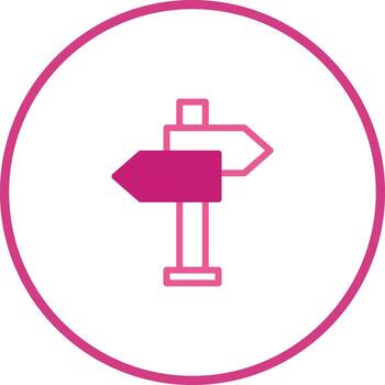 Pink directional sign icon providing navigation concept indicating multiple directions and choices on white background perfect illustration vector