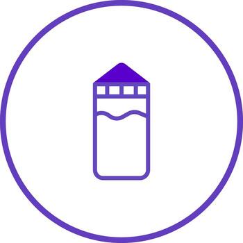 geométrico púrpura edificio diseño dentro circular marco representando resumen arquitectónico icono ilustración Arte gráfico vector