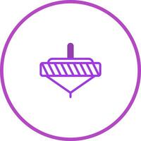 Simple purple outline top toy on a white background perfect for creative design projects vector