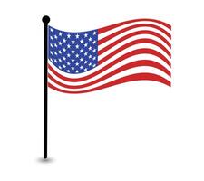 Illustration of the waving American flag in the Pole. vector