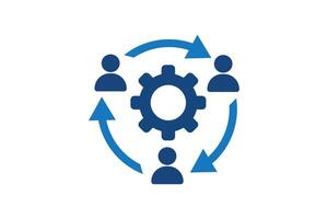 Teamwork and Process Optimization A Collaborative Workflow Icon. vector