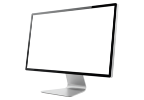 A Modern Computer Monitor with a Blank Screen. Cut Out, Clipping Path Isolated on Transparent Background. png