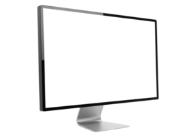 An Empty Computer Screen for a Design Mockup. Cut Out, Clipping Path Isolated on Transparent Background. png