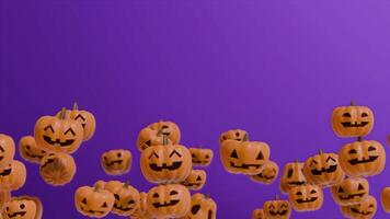 Pumpkins Parade on Purple Background, Seamless Halloween Loop video