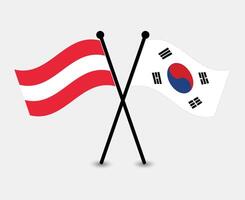 Austrian and South Korean flags vector