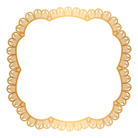 Rectangle golden certificate border pattern line photo frame islamic wedding invitation background on png