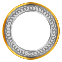 prêmio crachá com luxo dourado ou ouro círculo quadro, Armação fronteira Projeto com pontos transparente background png