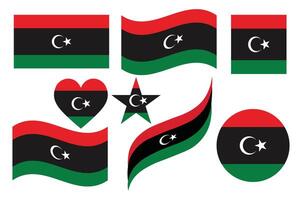 Libyan flag designs collection vector
