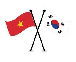 Vietnam and South Korea flags vector