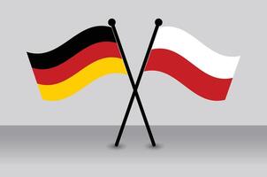 Crossed German and Polish flags vector