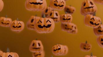 Flying Jack O Lanterns Close Up, Halloween Animated seamless Loop Background video