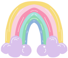 A rainbow with clouds and rainbows png