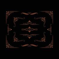 Elegant Vintage Ornamental Frame and Divider Set, Floral Swirl Corner Borders, Decorative Flourishes for Invitations, Certificates, Cards, and Classic Design Projects illustration. vector