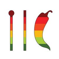 Design level chili spicy unique isolated vector