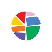 Logo circle stack or crack colorful unique design vector