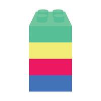 Illustration brick block kids toy stack isolated vector