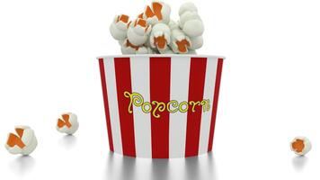 popcorn in a red and white striped bucket video