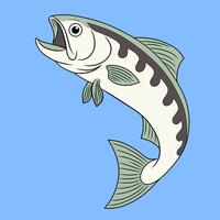 Archer Fish Illustration on Blue Background vector