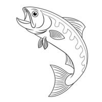 Archer Fish Line Art Illustration vector