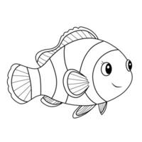 Cute Clownfish Line Art Illustration vector