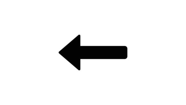 Simple Black Left Arrow Icon Graphic for Website and App Design vector