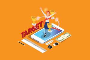 Mobile marketing success illustration vector