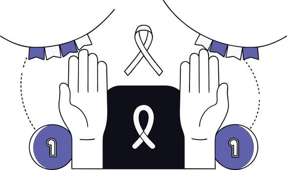 A visually striking graphic representation dedicated to global suicide prevention awareness featuring a single impactful illustration with a diverse color palette including primary and secondary hues vector