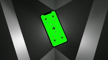 Animation of Smartphone with Green Chroma Key Screen on Minimalist Dark Background video