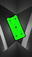 Vertical Animation of Smartphone with Green Chroma Key Screen on Minimalist Dark Background video