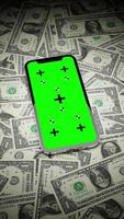 Vertical Animation of Smartphone with Green Chroma Key Screen on Top of Dollar Bills video