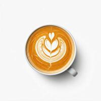 Elegant latte art. A perfect cup of coffee. photo