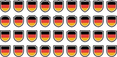 Germany flag shield icons set vector