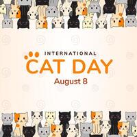 Colorful cats for International Cat Day vector