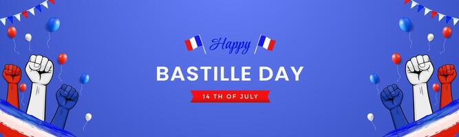 Bastille Day celebration with colorful fists vector