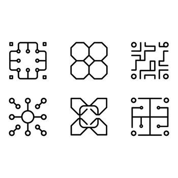 resumen tecnología íconos moderno minimalista línea Arte red gráficos para web diseño y aplicación desarrollo vector