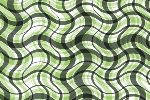 simple abstract light green and olive color creative geometric thin to thick check plaid line pattern abstract green wave pattern wavy abstract grid with green and black tones vector
