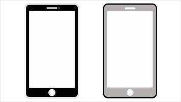 two smartphones with blank screens on a white background vector