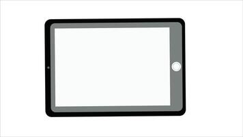 Laptop Tablet Horizontal Illustration Scene Empty White Screen vector