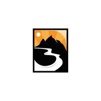 river logo design beautiful natural river scenery with simple minimalist of product brand vector