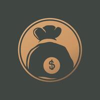 silhouette illustration of money logo financial symbol design with simple design vector
