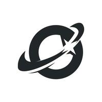 Space logo modern design planet simple circle inspiration model vector