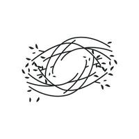 modern simple design bird nest logo, line concept bird house shelter, flying animal symbol product brand vector